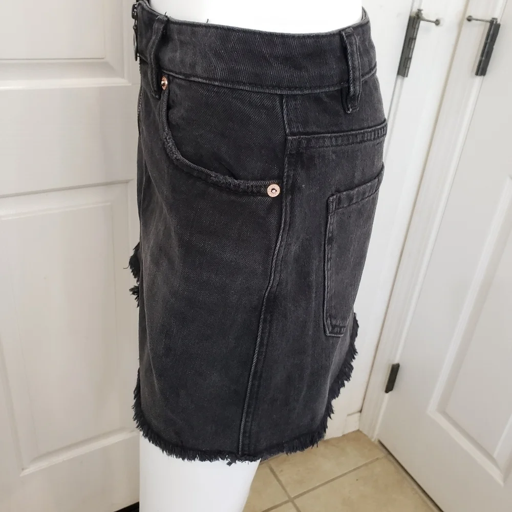 Free People Zip It Up Black Mini Skirt 25 - Picture 4 of 10